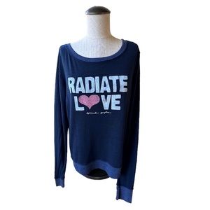 Spiritual Gangster Radiate Love Spell Out Decal Crew Neck Sweatshirt Small